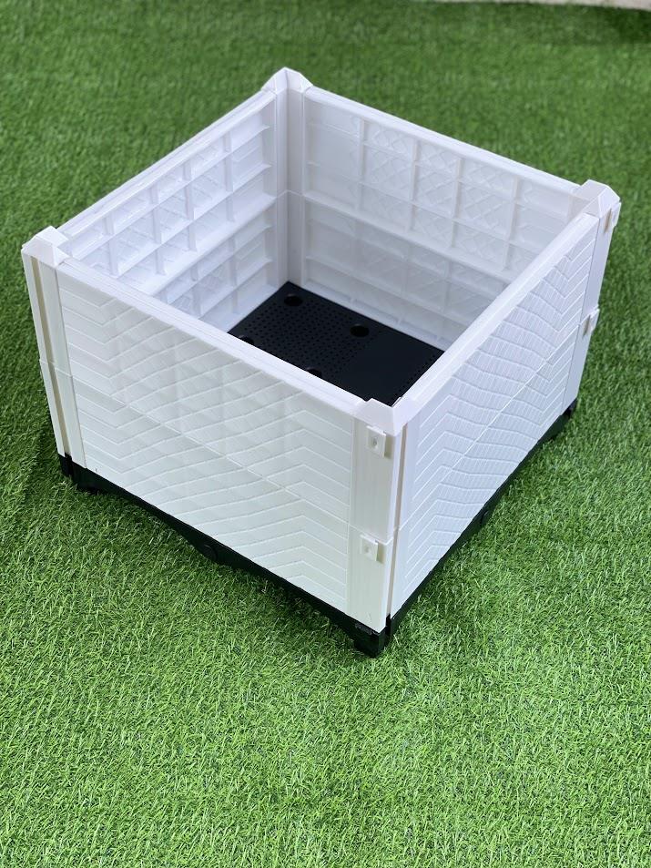 Chậu ghép thông minh HDPE Màu Trắng Kích thước 50x50x40 cm